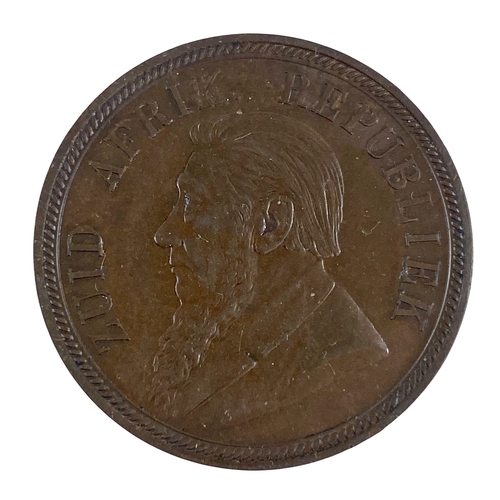 155 - South Africa Zar Paul Kruger Penny 1892.
Glossy, Alost uncirculated.


Viewing is available by appoi... 