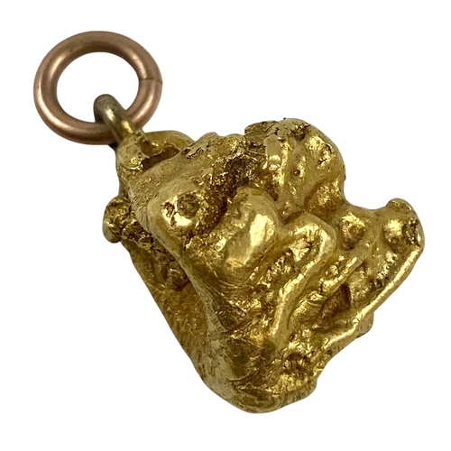 168 - Amazing Gold Nugget XRF Tested as over 22ct.
Likely from Australia
weight 19.20 grams with Suspensio... 