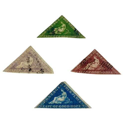 173 - Cape of Good Hope Triangles x 4 Used.
From a vintage collection put together in the 1960's/70's, so ... 
