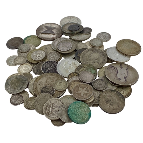 53 - Hoard of Foreign Silver Coins Various Countries and Grades of Silver.
Weight 448.48 grams.