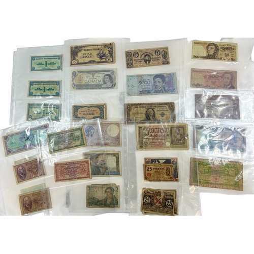 A Collection of Foreign Banknotes to include USA, Italy, France ...