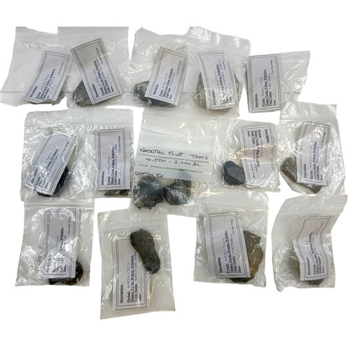 249 - A collection of Neolithic finds inc flint tools etc.
All finds and each individually described.
14 I... 