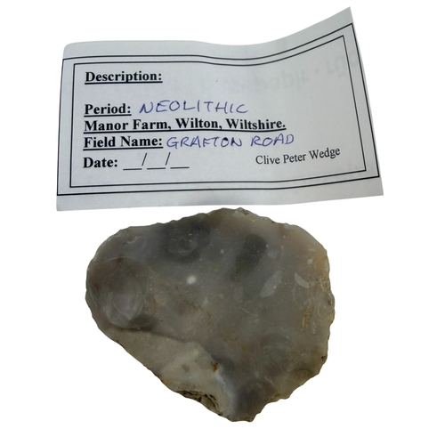 249 - A collection of Neolithic finds inc flint tools etc.
All finds and each individually described.
14 I... 