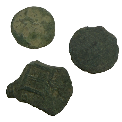 260 - Coin Group: Constantine I coin 307-337, Gallienus 253-268, Charles I Rose farthing, 17th century lea... 