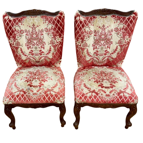 420 - * THIS LOT IS FOR COLLECTION ONLY *

A matching pair of upholstered salon/bedroom chairs in the styl... 