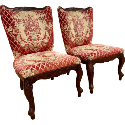420 - * THIS LOT IS FOR COLLECTION ONLY *

A matching pair of upholstered salon/bedroom chairs in the styl... 