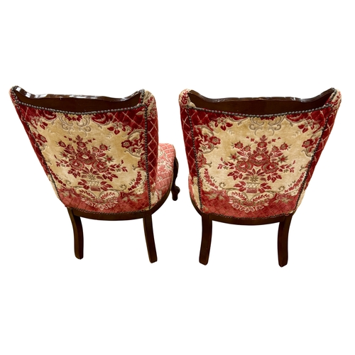 420 - * THIS LOT IS FOR COLLECTION ONLY *

A matching pair of upholstered salon/bedroom chairs in the styl... 