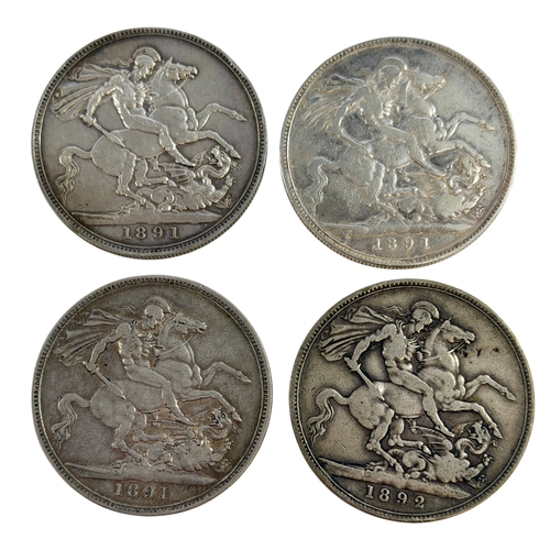 103 - Victoria Jubilee Head Silver Crowns 1891 (3) and 1892.
All fine or better.