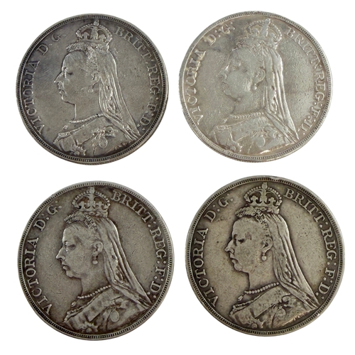 103 - Victoria Jubilee Head Silver Crowns 1891 (3) and 1892.
All fine or better.