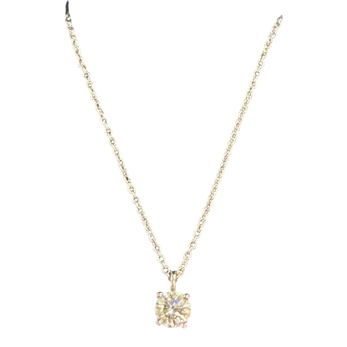 228 - Tiffany & Co Platinum and Diamond pendant, set with one round brilliant cut Diamond weighing .39 car... 