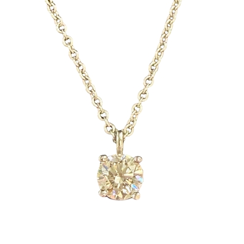 228 - Tiffany & Co Platinum and Diamond pendant, set with one round brilliant cut Diamond weighing .39 car... 