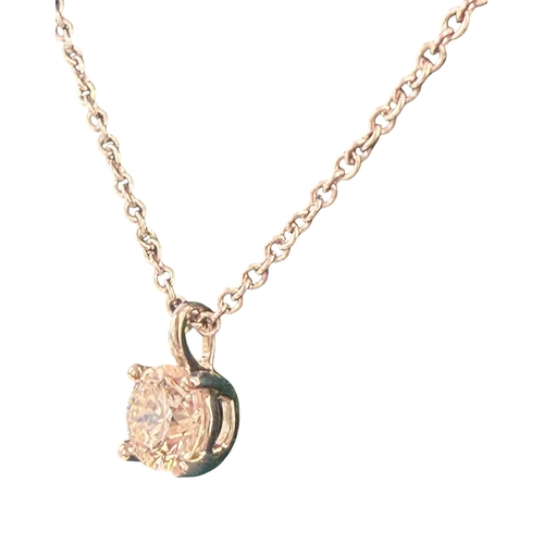 228 - Tiffany & Co Platinum and Diamond pendant, set with one round brilliant cut Diamond weighing .39 car... 
