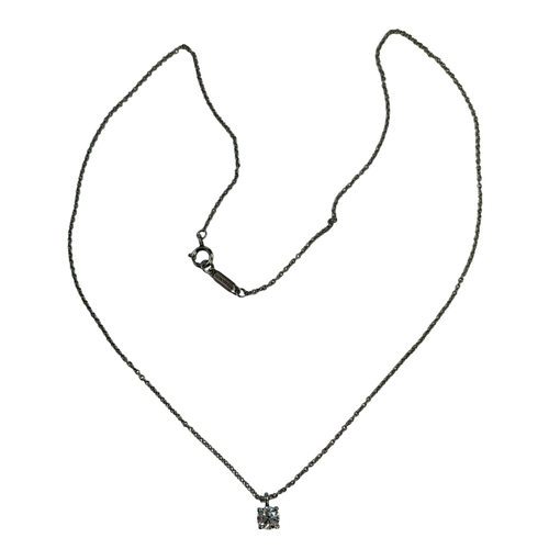 228 - Tiffany & Co Platinum and Diamond pendant, set with one round brilliant cut Diamond weighing .39 car... 