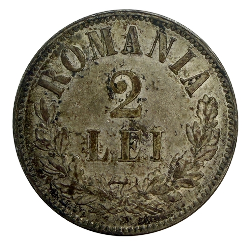 294 - Romania 2 Lei 1873, Fine or better.