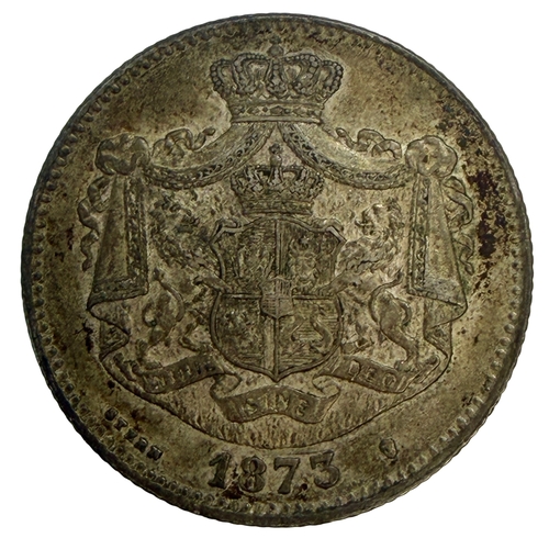 294 - Romania 2 Lei 1873, Fine or better.