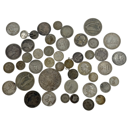 A hoard of Foreign Silver coinage. Various grades of Silver mixed ...