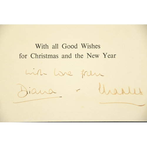 10 - Charles & Diana A handwritten Christmas card individually signed.