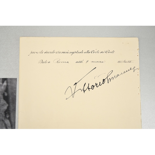 3 - Benito Mussolini (1883 - 1945) Rare Document with Original Signature dated 1936.