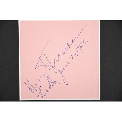 40 - Harry S Truman (1884 - 1972) Original Signature dated 1956.