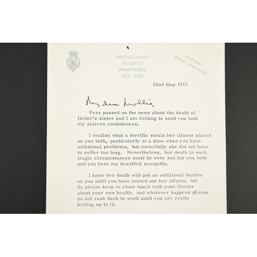 41 - Louis Mountbatten (1900 - 1979) Original Signature dated 1973.