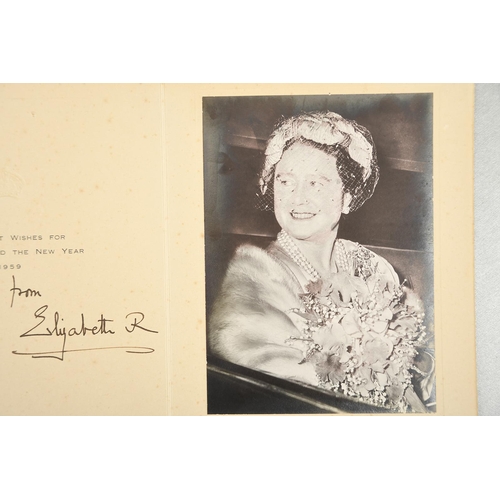 55 - Queen Elizabeth The Queen Mother (1900 - 2002) Original Signed Christmas Card 1959.