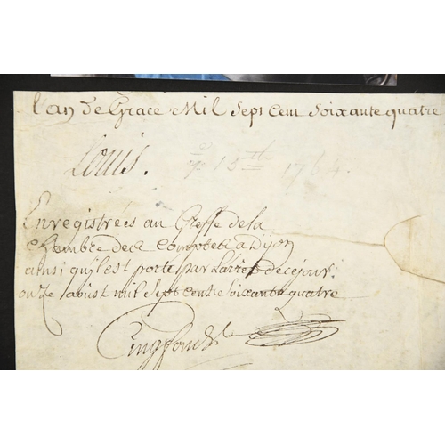 71 - Louis XV (1710 - 1774) Original Signature dated 1764.