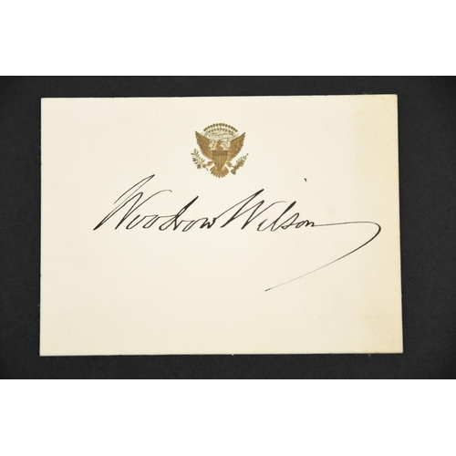 79 - Woodrow Wilson (1856 - 1924) Original Signature on Headed Card.