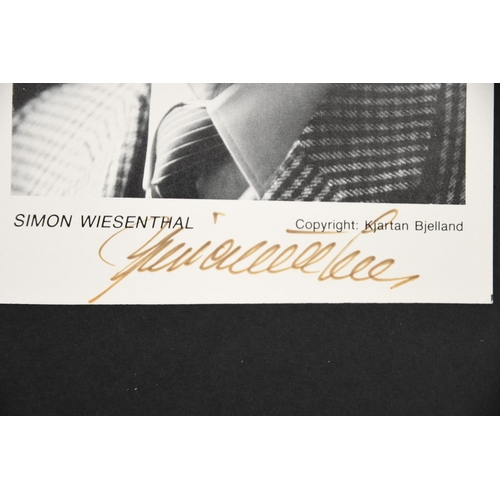 80 - Simon Wiesenthal (1908 - 2005) Original signature on photograph.