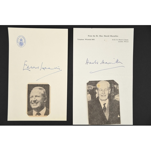 86 - Edward Heath (1916 - 2005) Harold Macmillan (1894 - 1986) Original Signatures on headed paper.