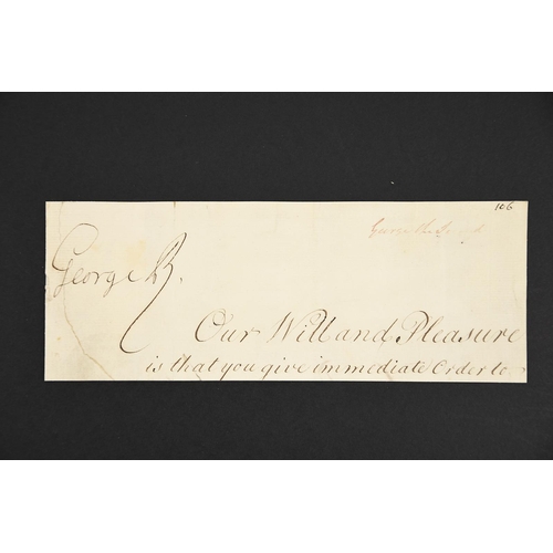 93 - George III (1788 - 1820) Ink signature on part of document