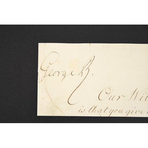 93 - George III (1788 - 1820) Ink signature on part of document