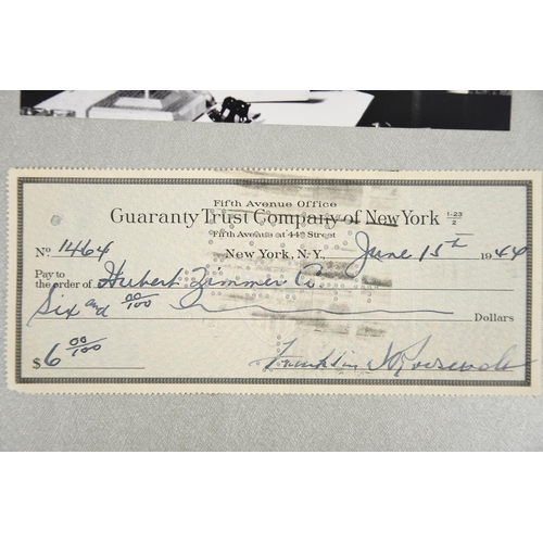 97 - Franklin D Roosevelt (1882 - 1945) Signed cheque dated 1944.