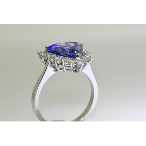 1 - 4.74 Carat Tanzanite & Diamond Ring