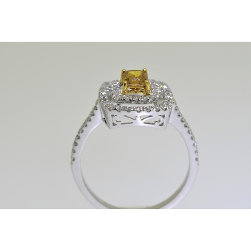 12 - 1.02 Carat Cognac & White Diamond Ring