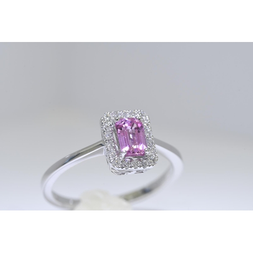 18 - Pink Sapphire & Diamond Ring