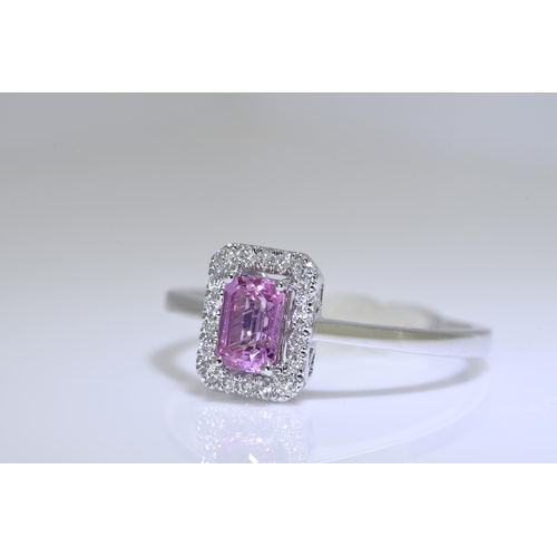 18 - Pink Sapphire & Diamond Ring