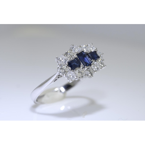 19 - Blue Sapphire & Diamond Ring