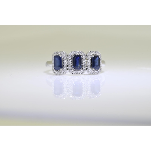 25 - Blue Sapphire & Diamond ring