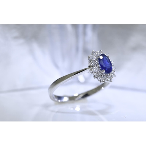 29 - Blue Sapphire & Diamond Ring