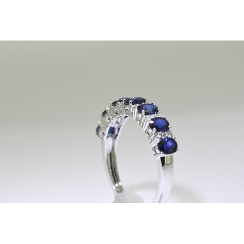 36 - Blue Sapphire & Diamond ring