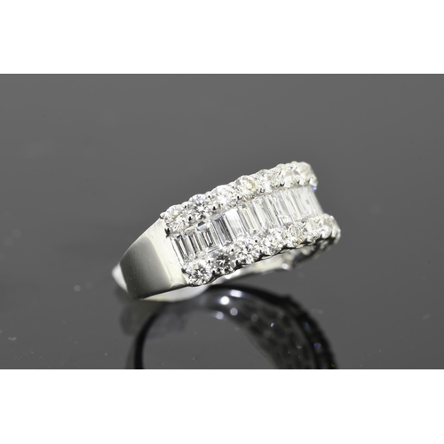 38 - 2.33 carat Diamond Ring with Baguette & Brilliant cut Diamonds