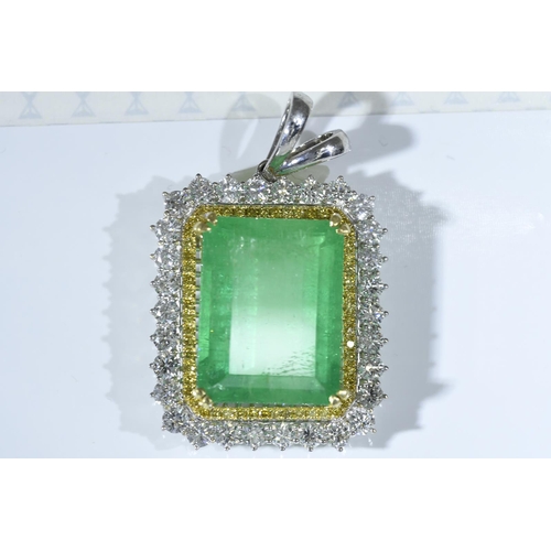 4 - 31 Carat Columbian Emerald & Diamond Pendant