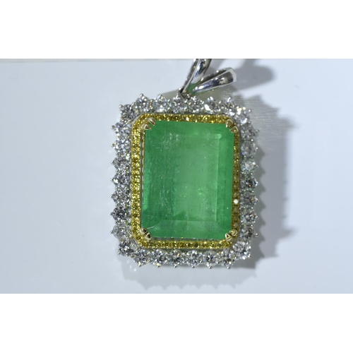 4 - 31 Carat Columbian Emerald & Diamond Pendant