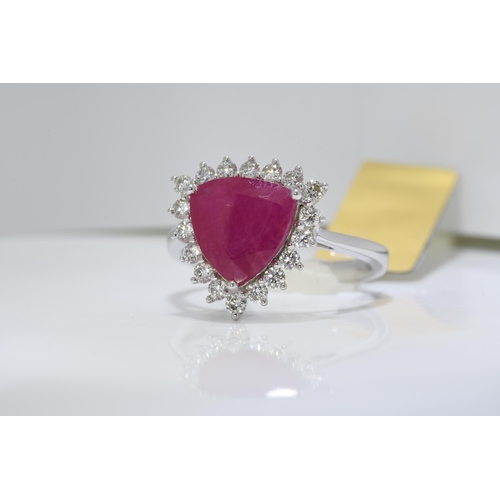 45 - 4.52 Carat Ruby & Diamond Ring