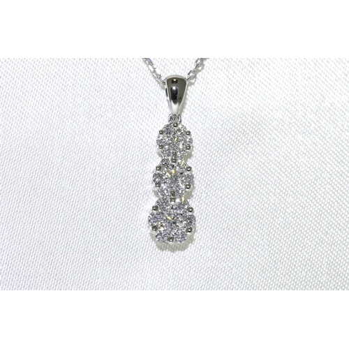 46 - Three Stone Diamond Drop Pendant