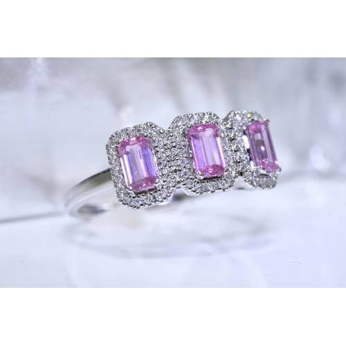 47 - Pink Sapphire & Diamond Ring