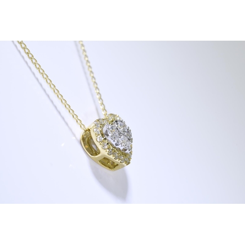 50 - Heart Shaped Diamond Pendant in 18 carat Gold