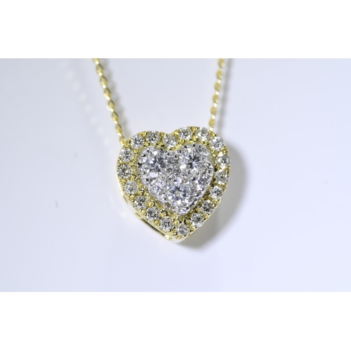 50 - Heart Shaped Diamond Pendant in 18 carat Gold