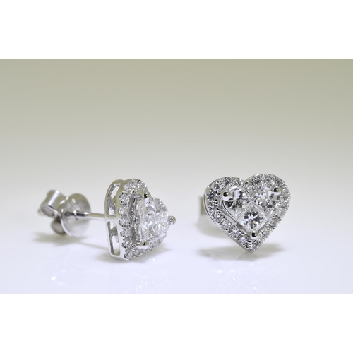 52 - Diamond Earrings set in 18ct White Gold