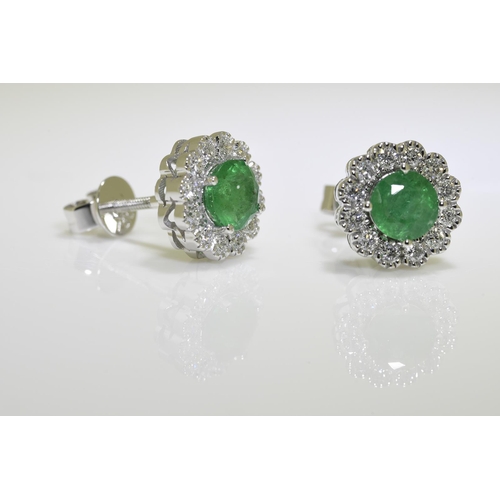 57 - Emerald & Diamond earrings